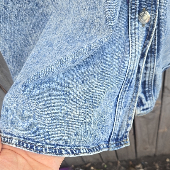 North West Blue Company Vintage 80s Acid Wash Western Denim Prairie Skirt Size 6 - Picture 7 of 9